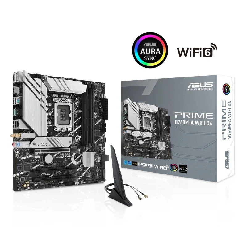 Thumbnail 3 de ASUS Prime B760M-A WIFI D4 (LGA1700, Micro ATX) para Intel Core 12ª/13ª generación con WiFi