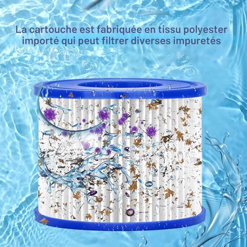 Thumbnail 5 de Sosayet Filtre Spa Type VI – Lot de 6 cartouches compatibles Bestway 58323 et Lay-Z-Spa (Miami, Monaco, Vegas)