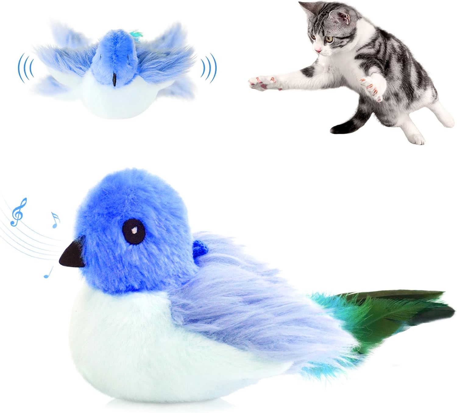 Detalle de Migipaws elektrisches Echsen-Plüsch-Katzenspielzeug mit Katzenminze, USB-wiederaufladbar