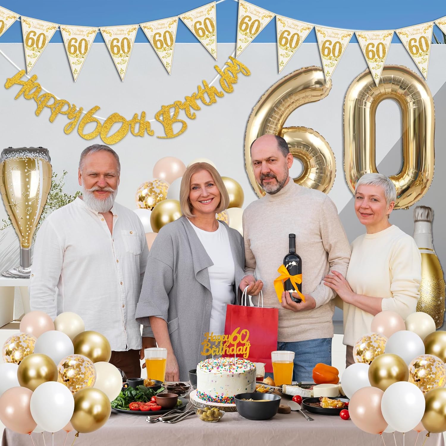 Thumbnail 4 de 60th Birthday Decorations Kit