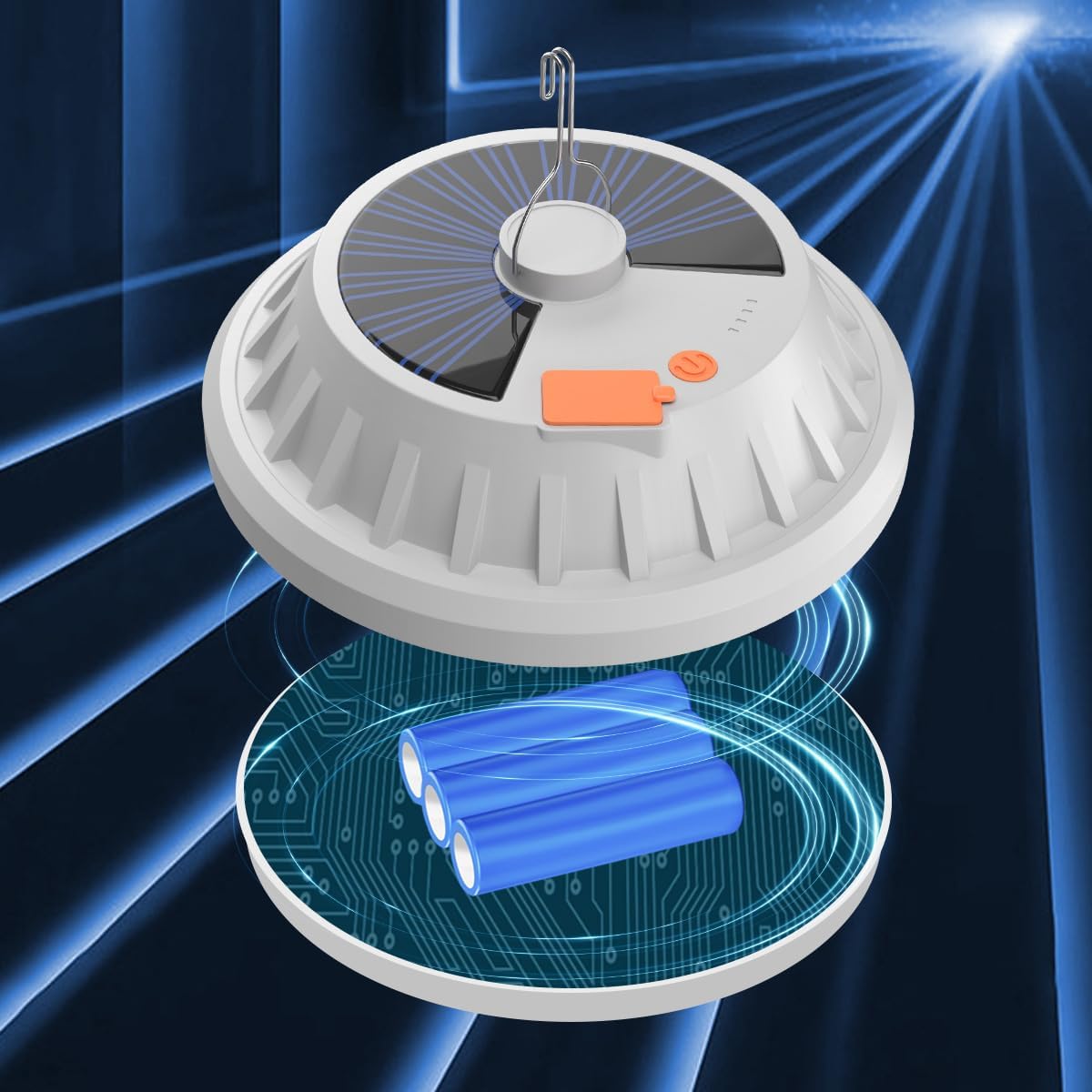 Thumbnail 5 de 2 Pack Solar & USB Camping Lights with Remote Control (IPX7) – 120 LED outdoor tent lamp with emergency charging