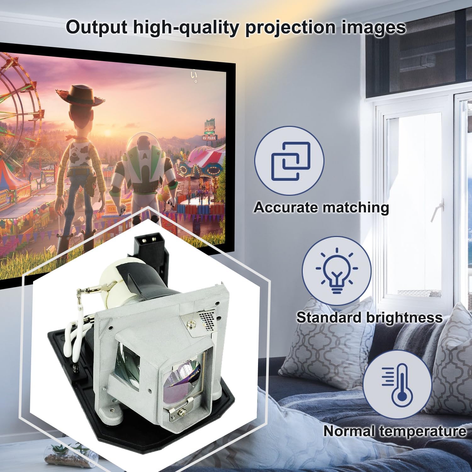 Thumbnail 2 de iReijomoi BL-FU190E / BL-FU240A replacement projector lamp with housing for Optoma HD series