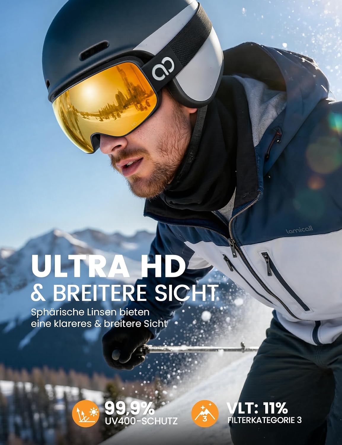 Detalle 2 de Lamicall Skibrille Herren OTG UV400