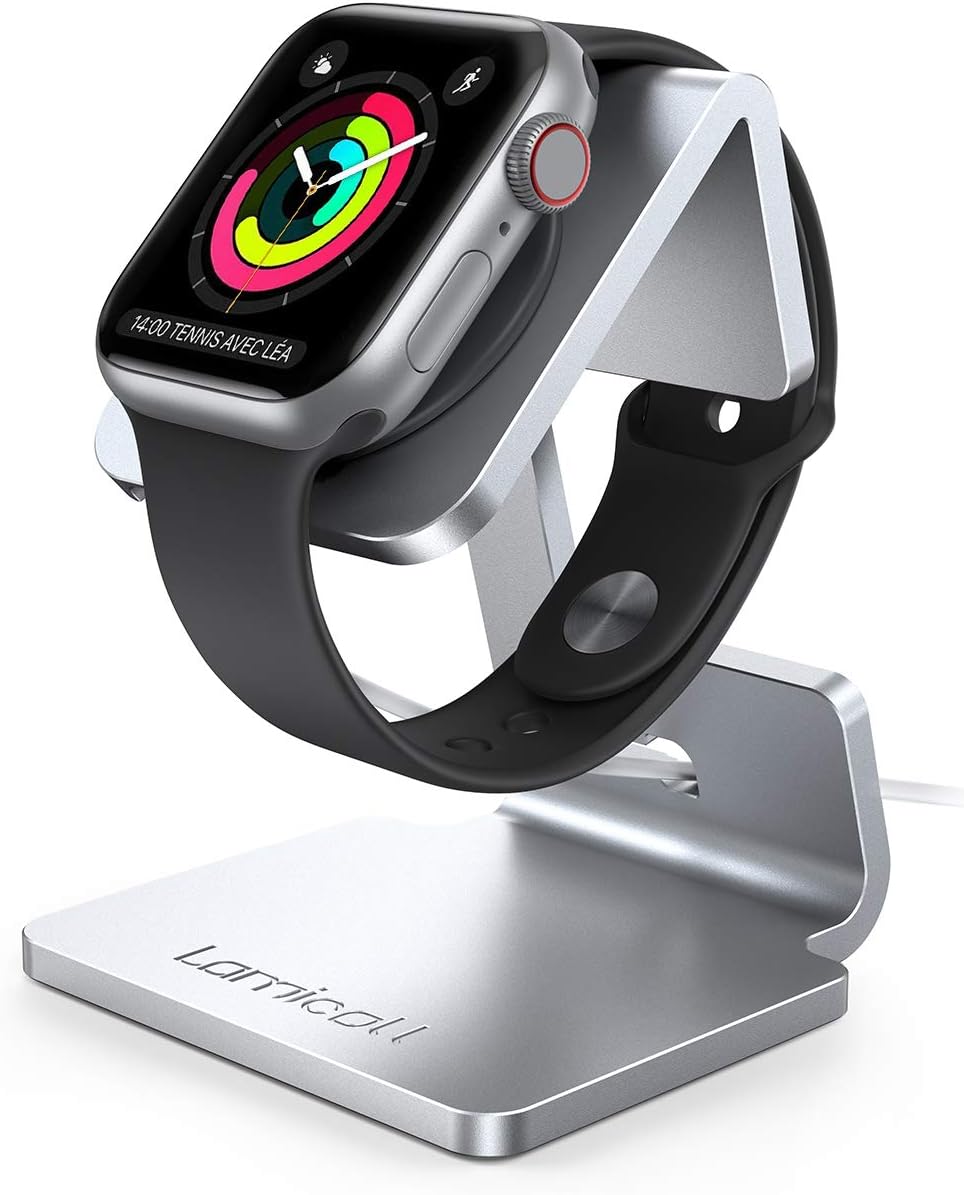 Detalle de Lamicall Stand for Apple Watch – Desk iWatch Stand Holder Charging Dock (Silver)