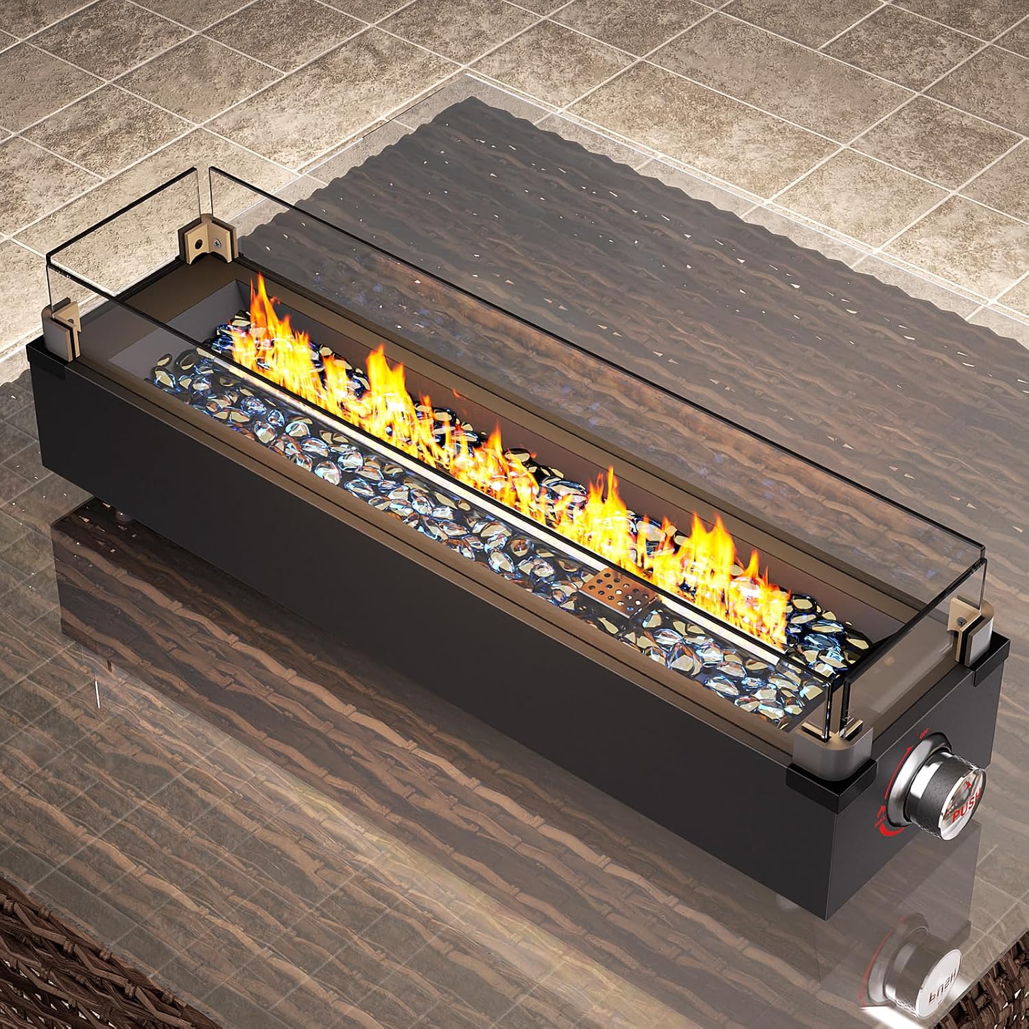 Detalle 2 de Ciays Tabletop Propane Fire Pit, 28-Inch