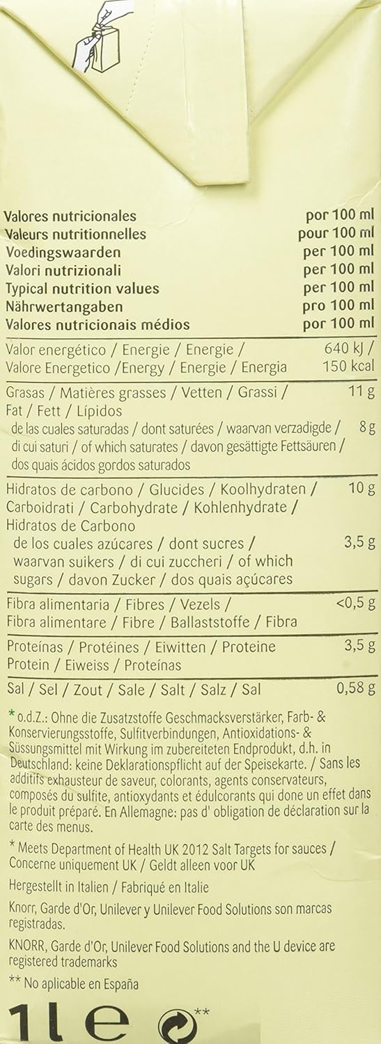 Detalle 2 de Knorr Garde d'or Sauce Béchamel 1l – Lot de 3, prêt à l’emploi