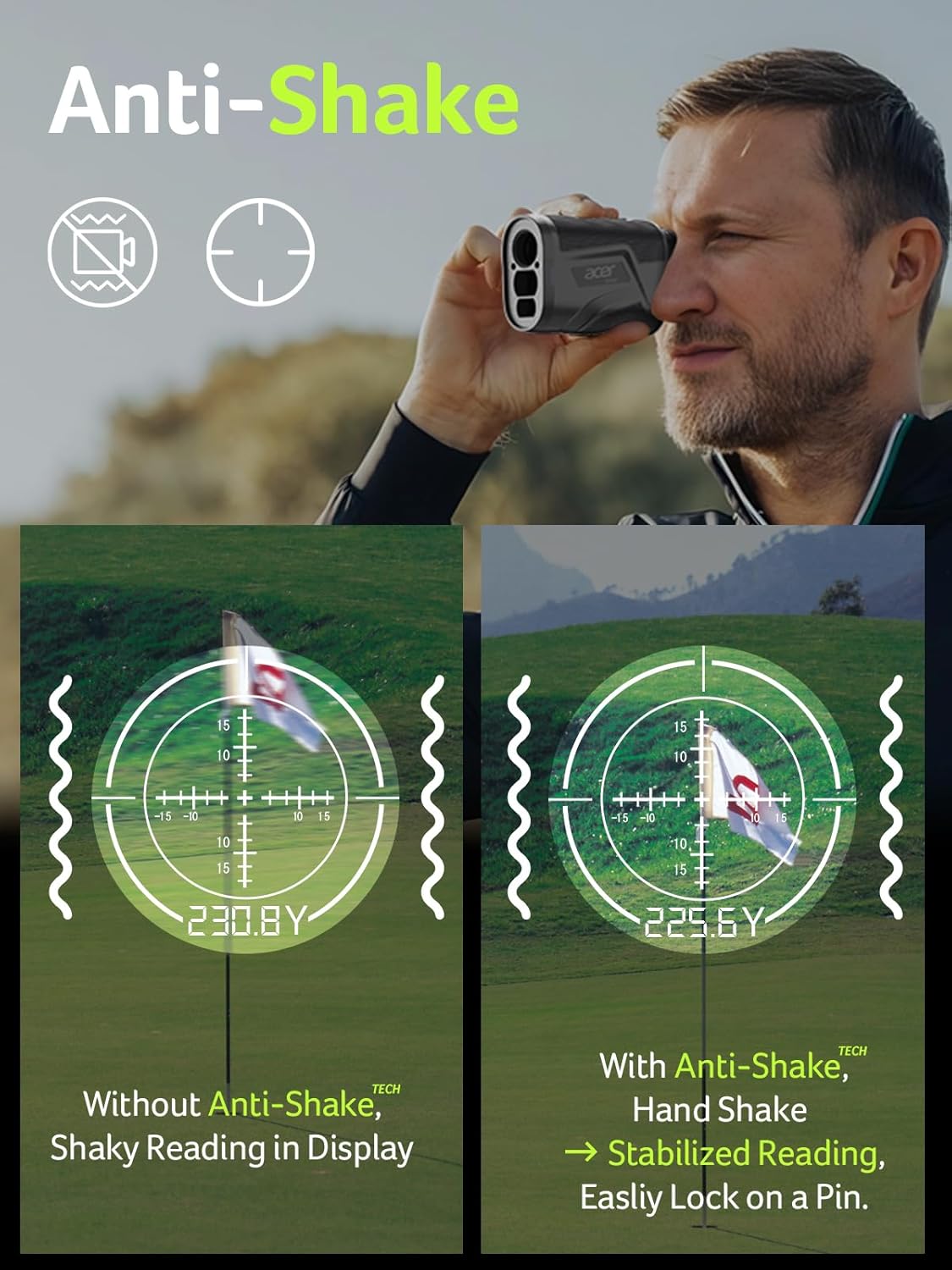 Detalle 2 de Acer Gadget Golf Rangefinder with Slope — 800/1200 Yards, 6X Magnification