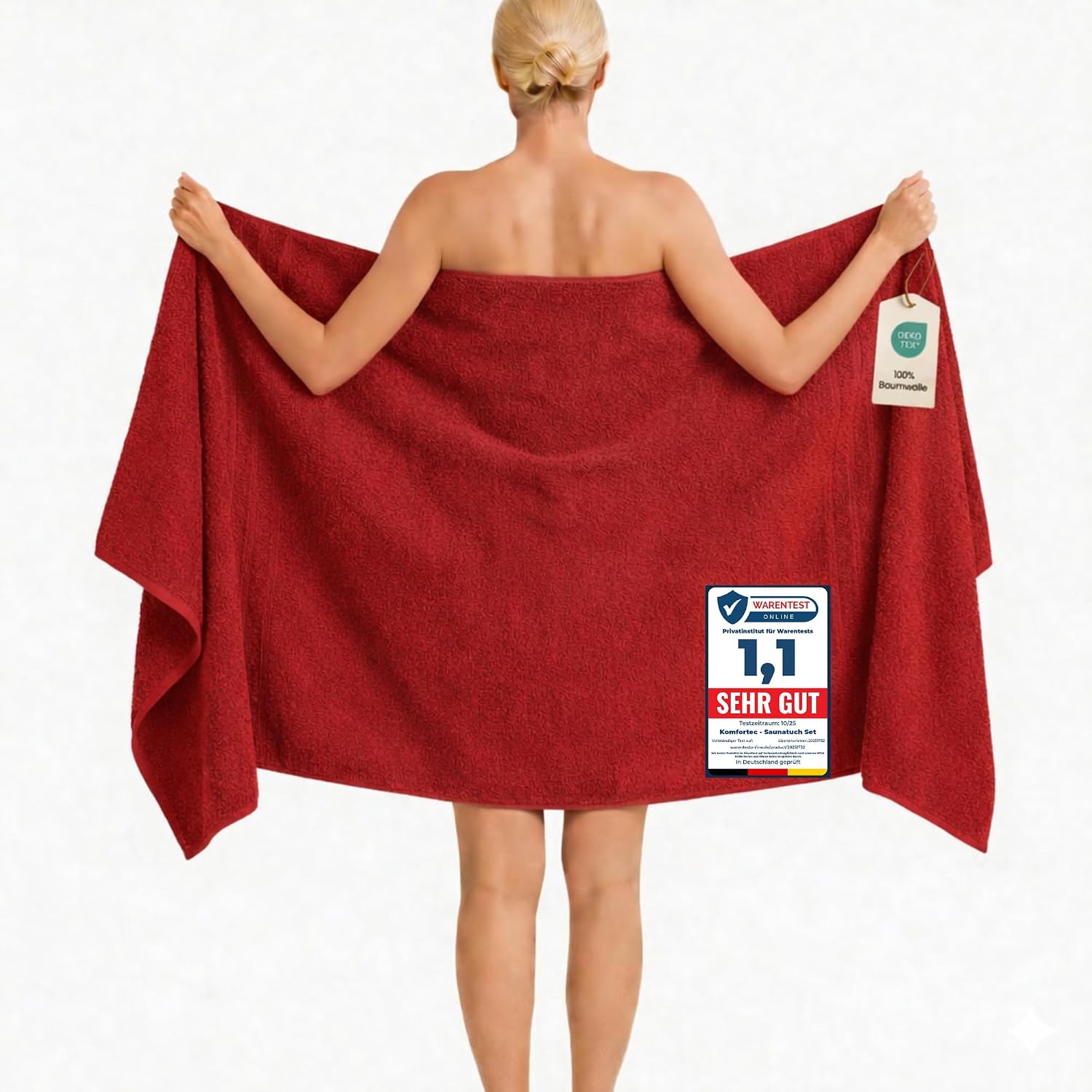 Thumbnail 6 de Serviette de sauna Komfortec 100 x 200 cm