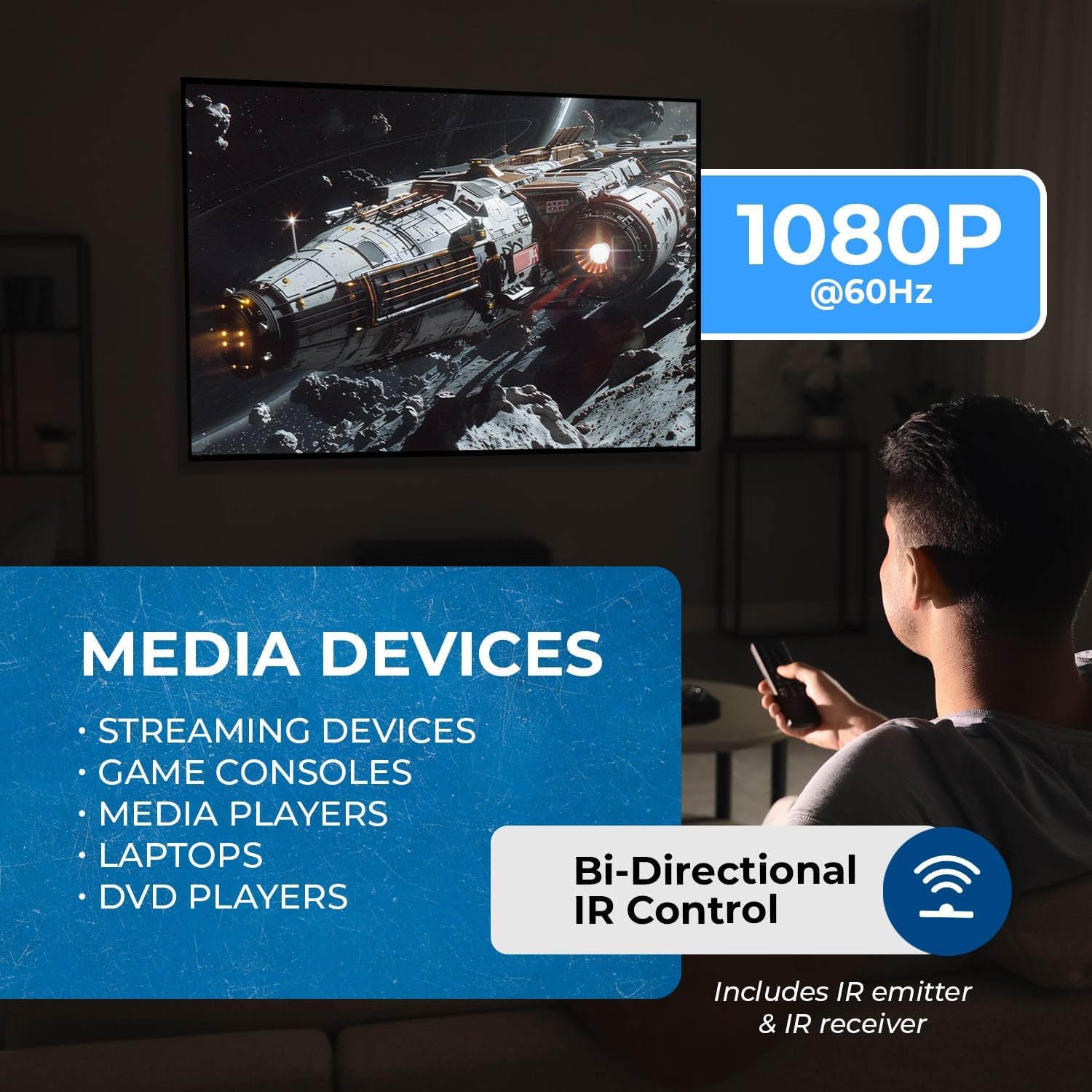 Thumbnail 5 de OREI EX-165C HDMI Extender Over CAT6/CAT7 (165ft) – 1080p@60, Bi-Directional IR, PoC