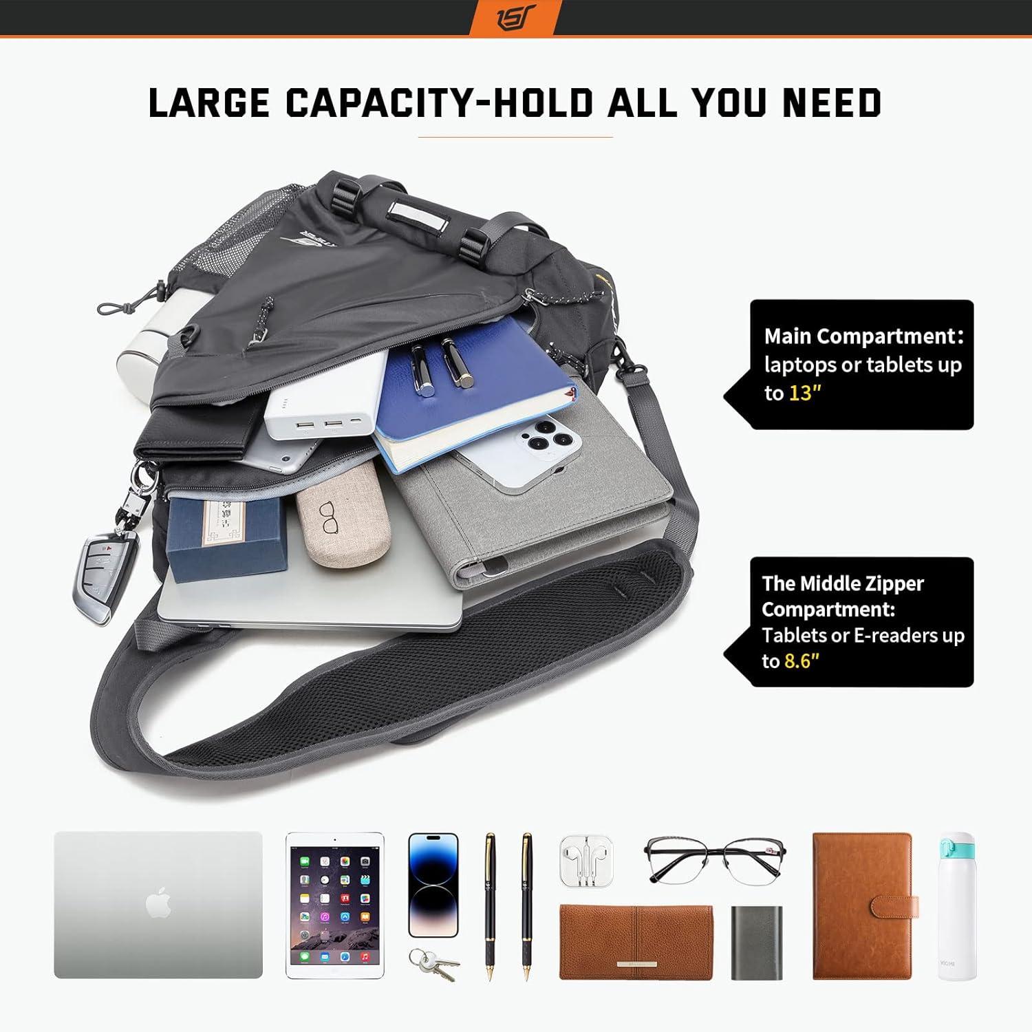 Detalle 2 de SKYSPER Sling Laptop Bag 18L for 13-inch laptops 💼