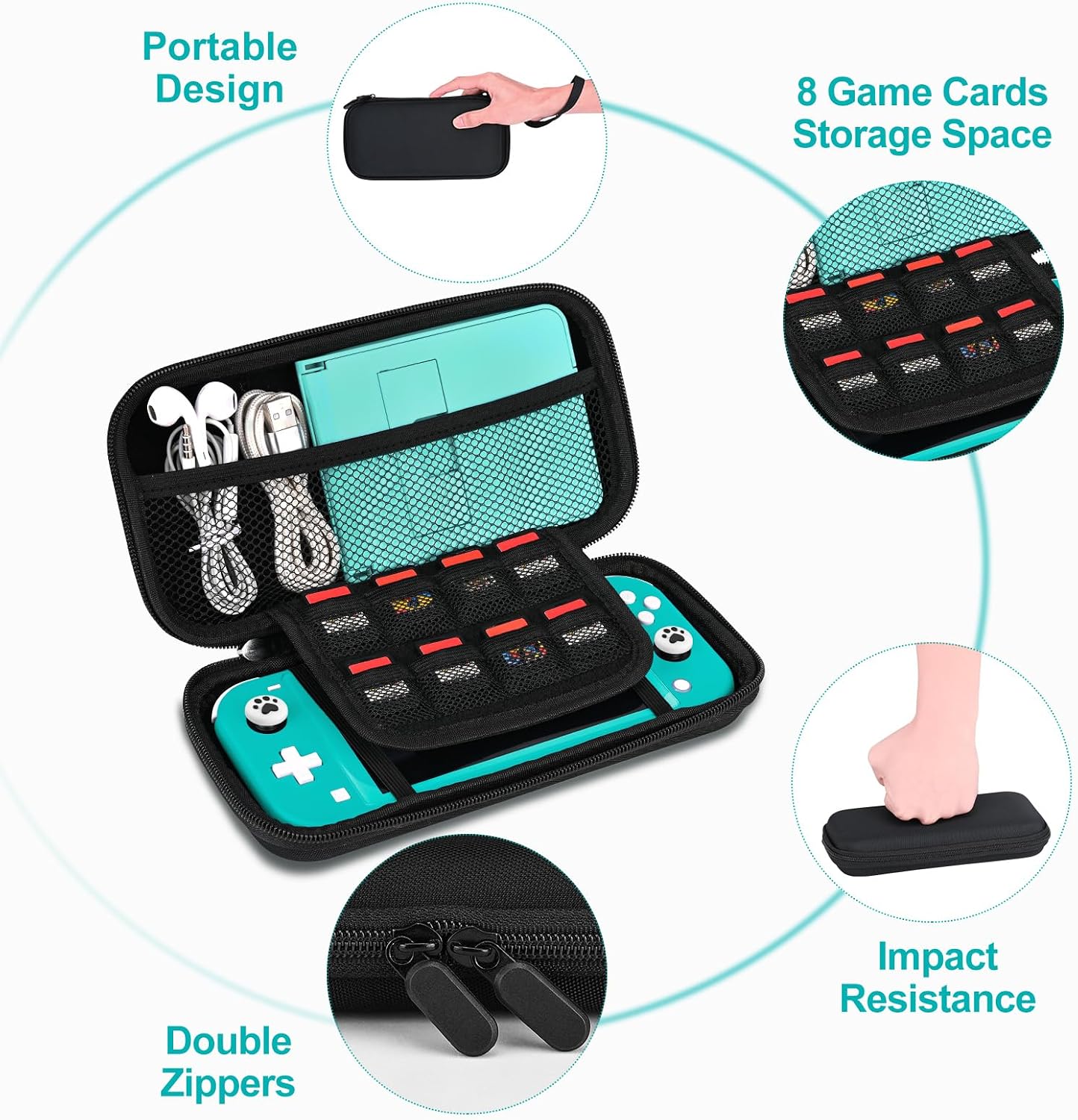 Thumbnail 4 de innoAura Switch Lite Case 12-in-1 Bundle