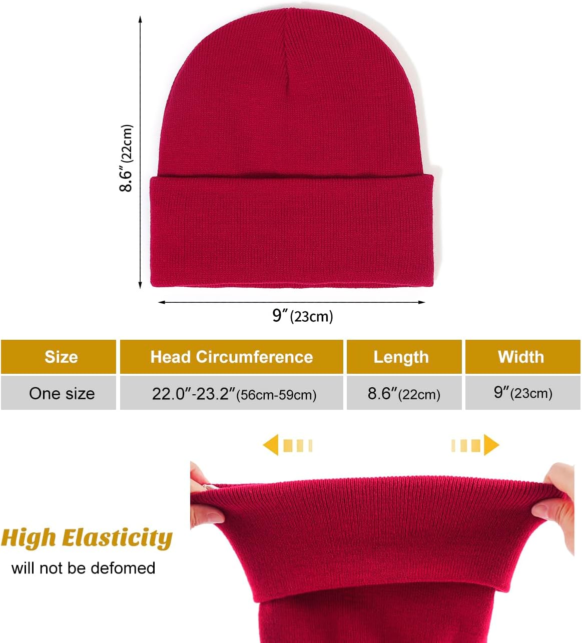 Thumbnail 5 de Malaxlx satin-lined knit beanie hat – soft warm slouchy winter skull cap