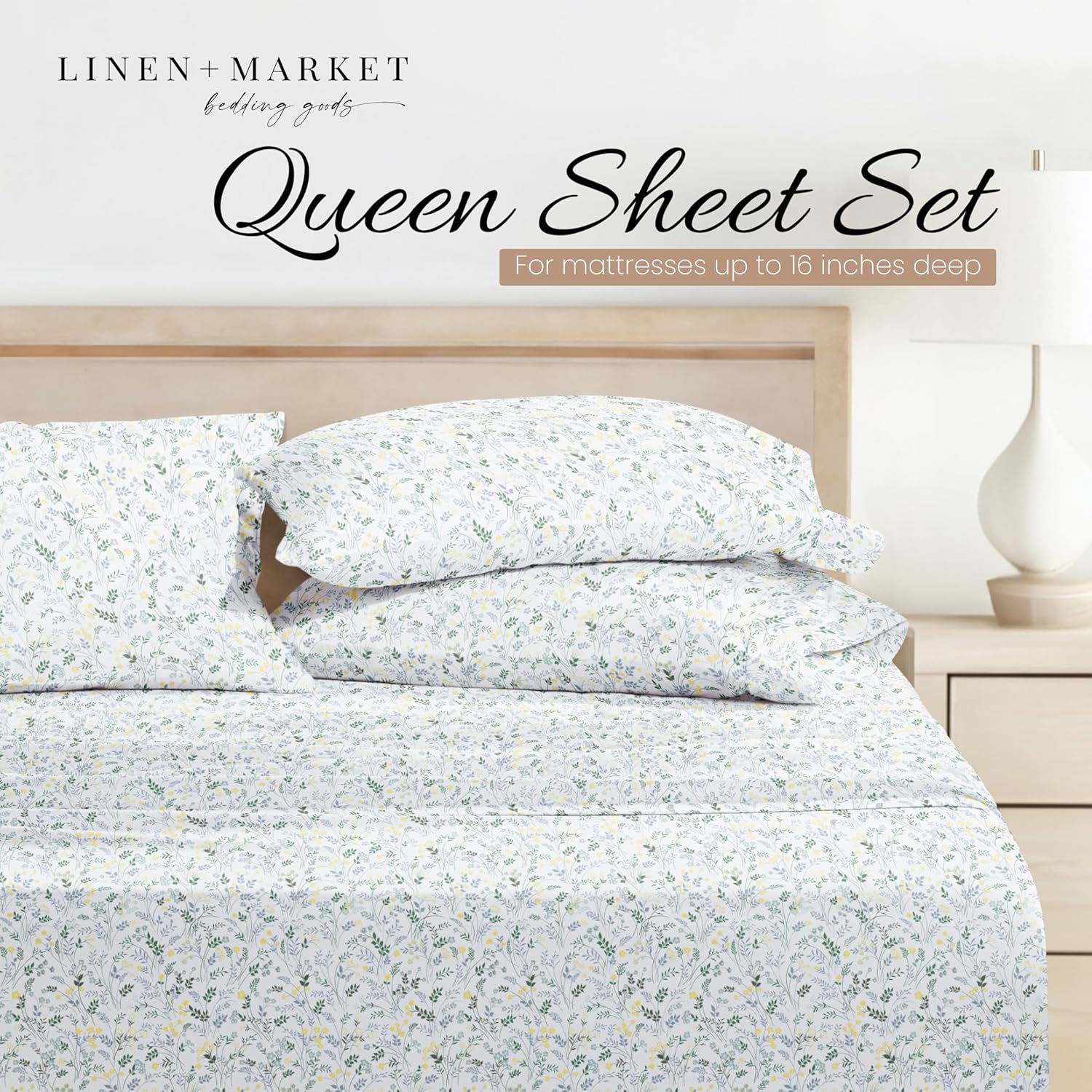 Thumbnail 2 de Linen Market Patterned Microfiber Queen Sheet Set 4 Piece – Oeko-TEX Certified Ultra Soft & Wrinkle-Free