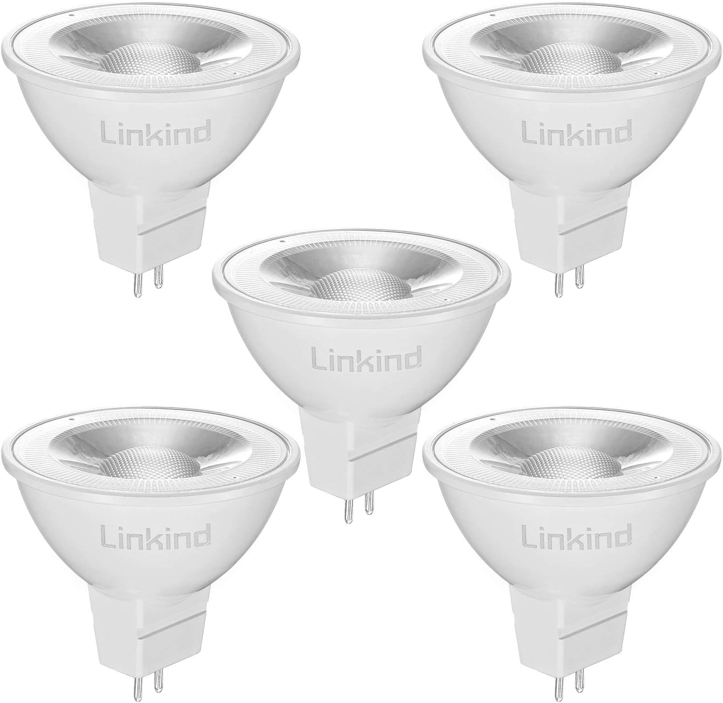 Detalle de Linkind GU5.3 MR16 LED 5W (12V) 36° 2700K, ersetzt 50W – nicht dimmbar, 5er-Set