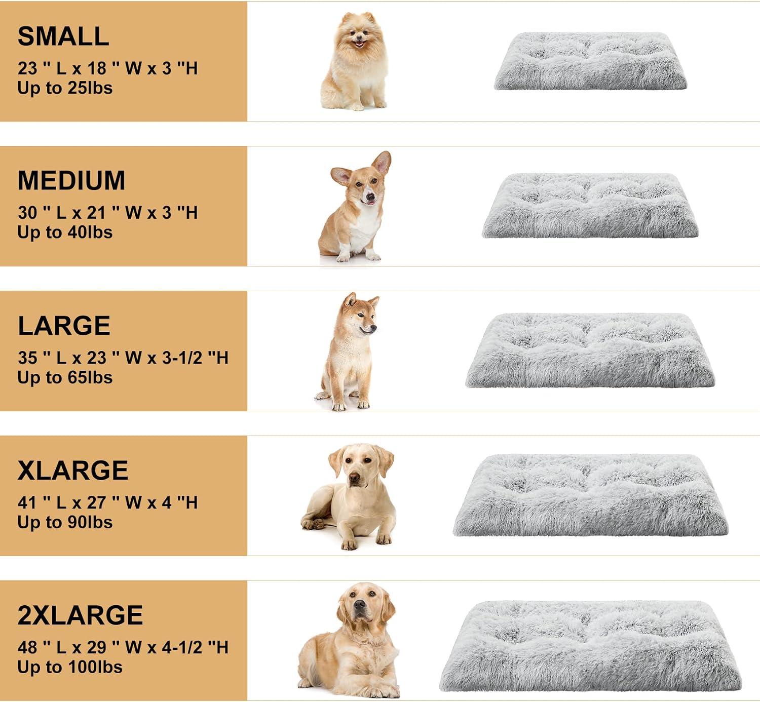 Detalle 2 de BFPETHOME BFCMRGDGR3021 Medium Plush Dog Crate Bed, Non-Slip, Washable