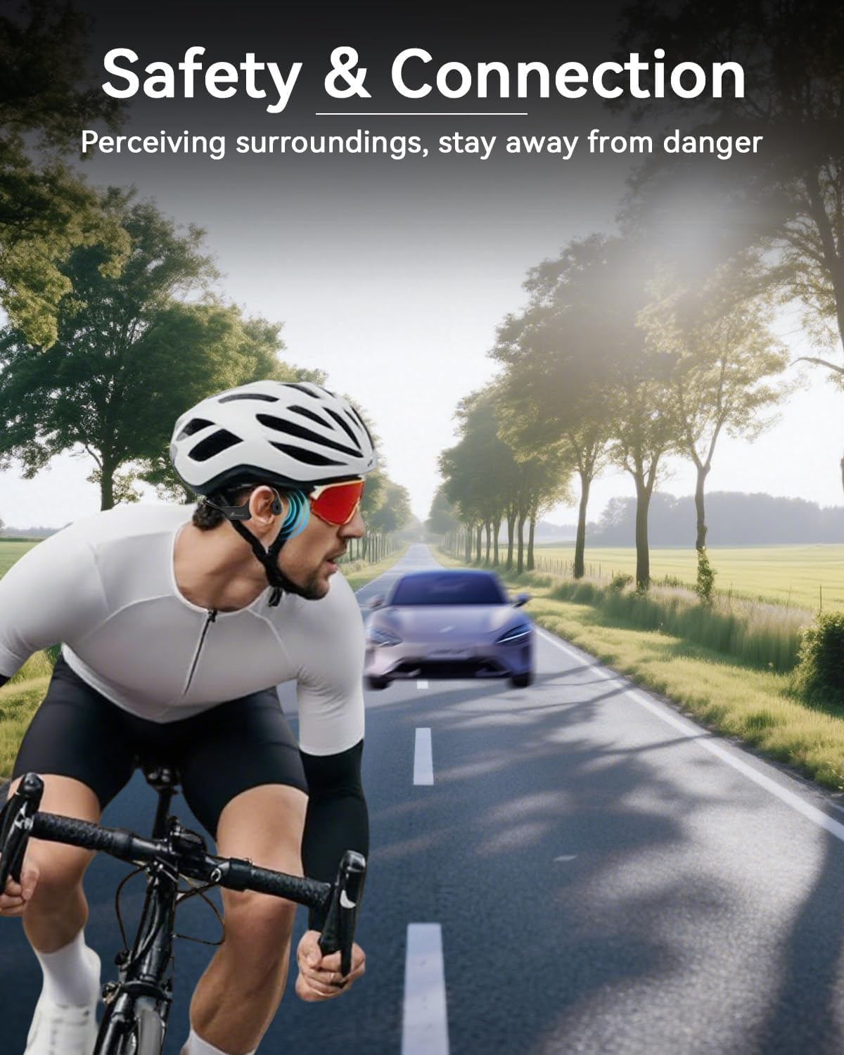 Thumbnail 5 de ANSTEN Casque à conduction osseuse Bluetooth 5.3 (open ear) avec micro, étanchéité IPX5