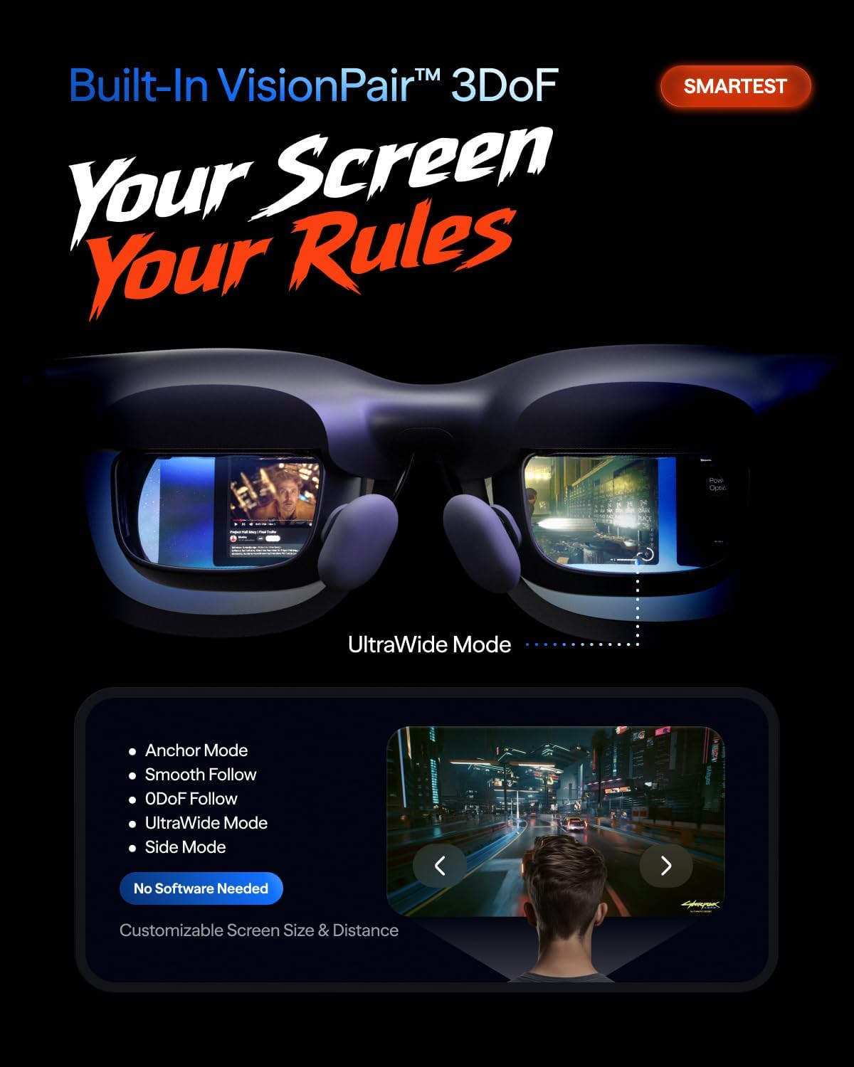 Detalle de VITURE Beast XR/AR Glasses: Biggest, Brightest, Smartest Spatial Display