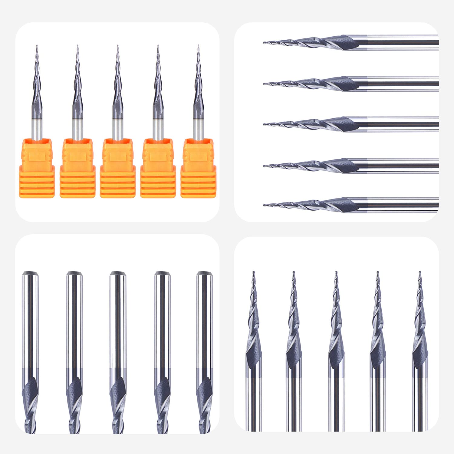 Thumbnail 2 de SpeTool 5-pack koniska kulfräsar R0,25 med 3,175 mm skaft och TiAlN
