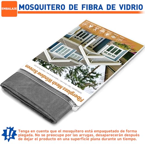 Detalle de HOFUDON Tela Mosquitera Mejorada 120 x 250 cm en Fibra de Vidrio