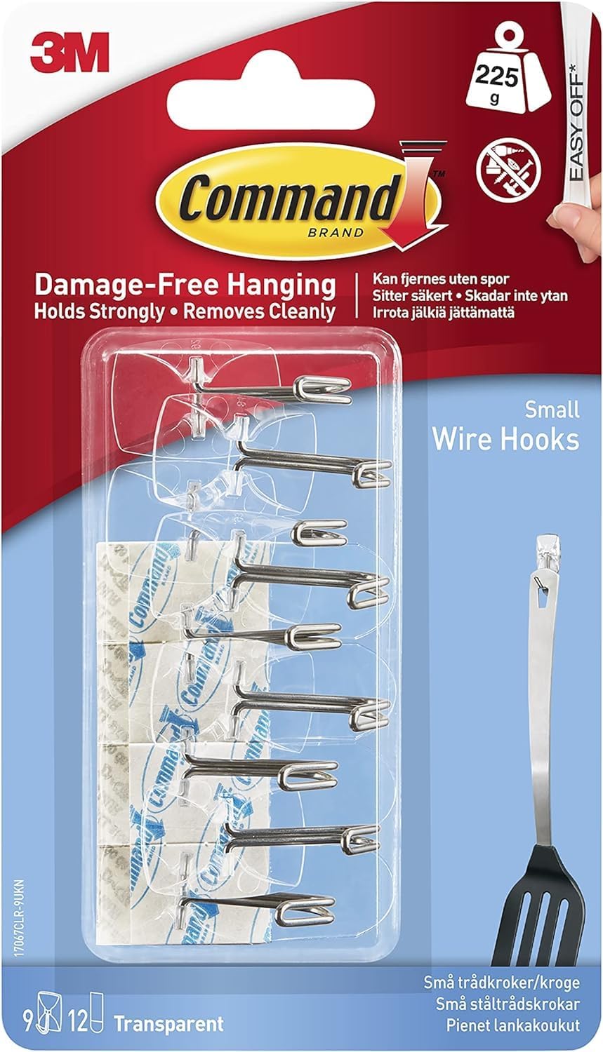 Detalle de Command Clear Wire Hanger Hook value pack 9 hooks