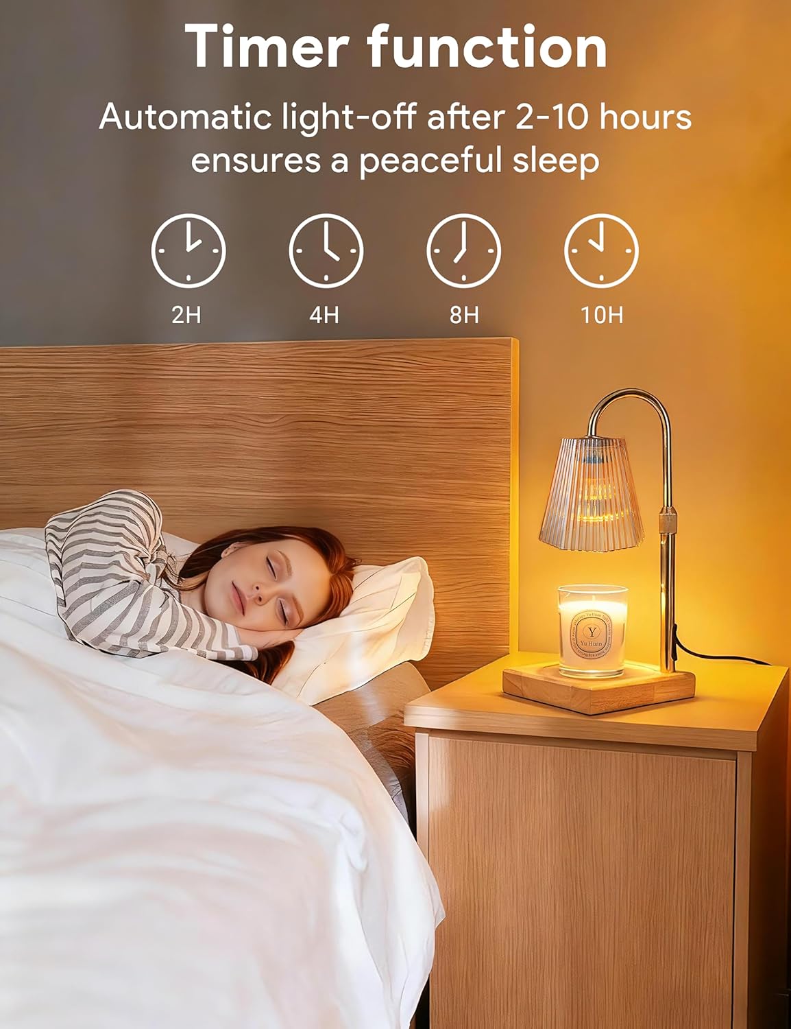 Detalle 2 de Allanmen Candle Warmer Lamp with Timer and Dimmable Brightness