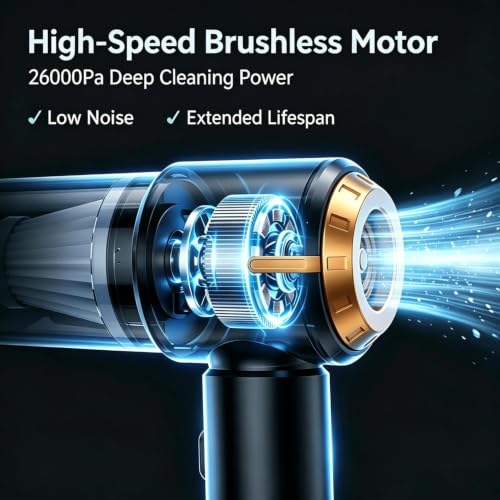 Detalle de SCOVEE Aspiradora de Mano 4 en 1: potencia sin cables para casa, coche y oficina