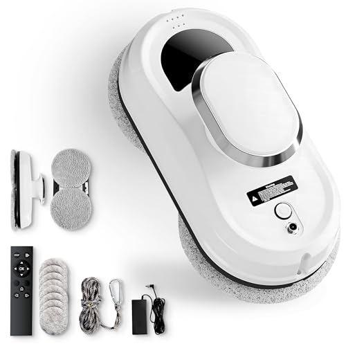 JUPPLIES Robot Limpiacristales 90W con Succión 5600Pa – 3 Modos Automáticos, Control Remoto y Seguridad Anticaída