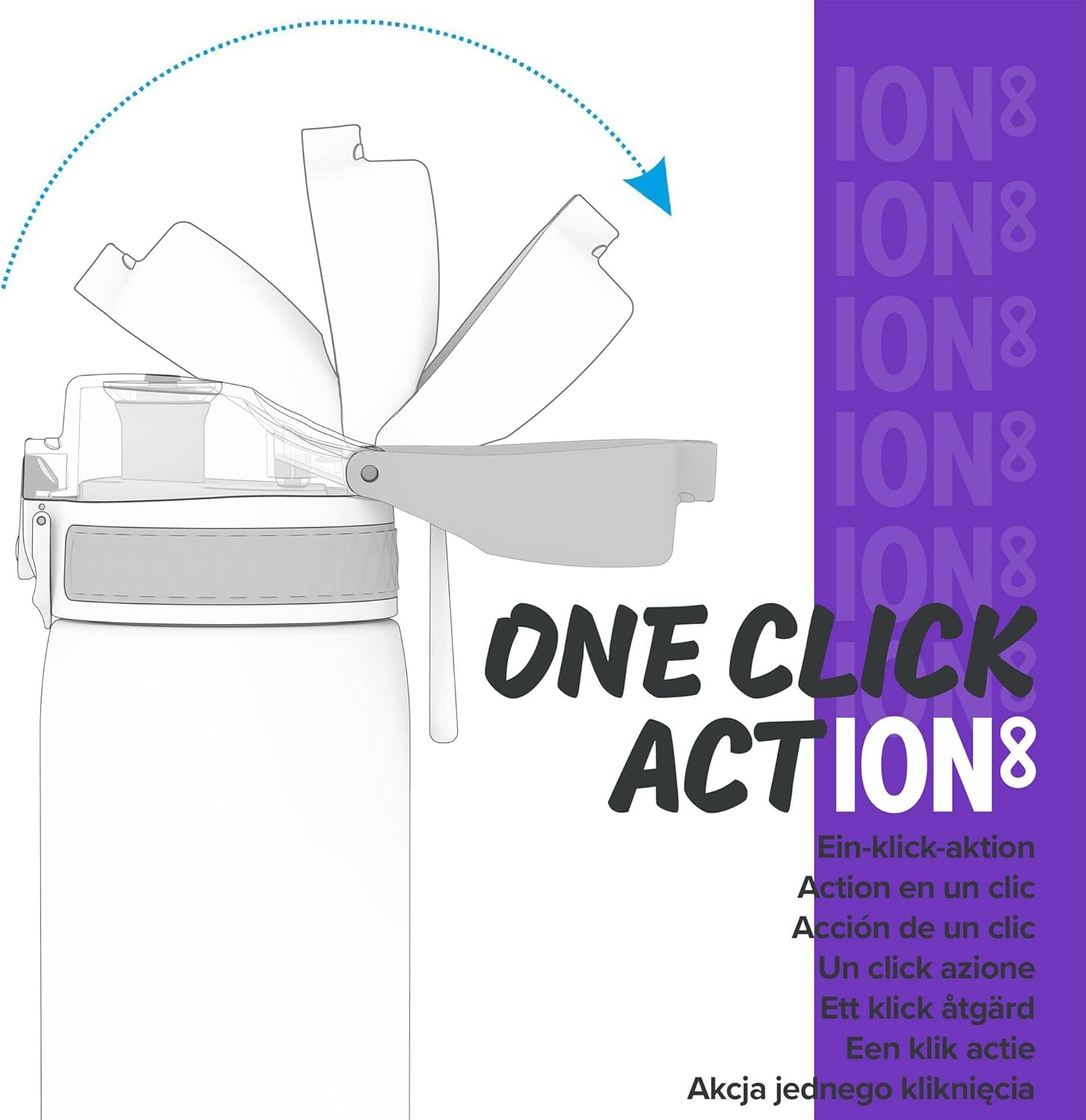 Detalle 2 de ION8 Lightweight Steel Kids Water Bottle 400ml/13oz – Leak‑proof, Dishwasher Safe