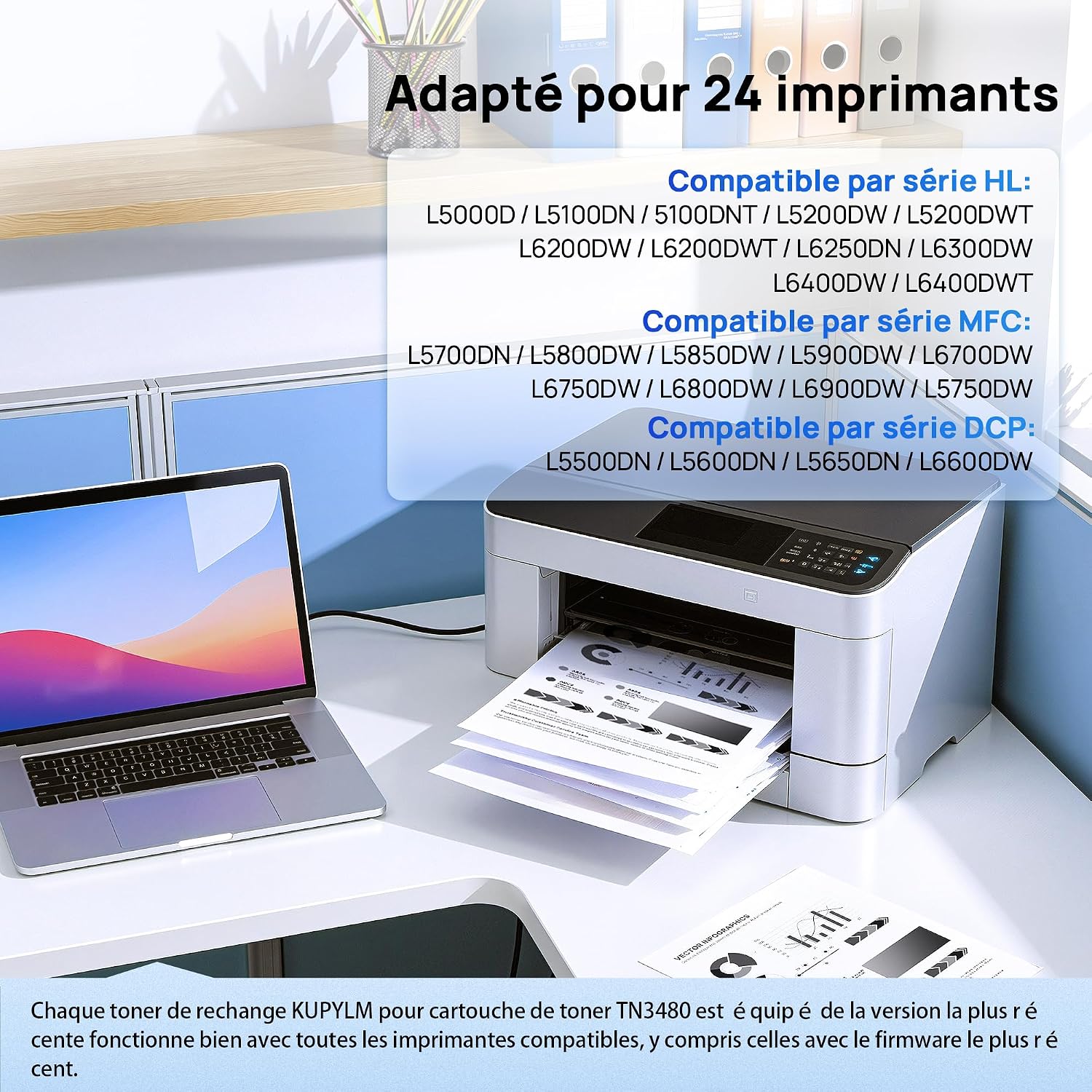 Thumbnail 1 de Cartouche de toner KUPYLM TN3480 (TN-3480) compatible Brother – 8000 pages