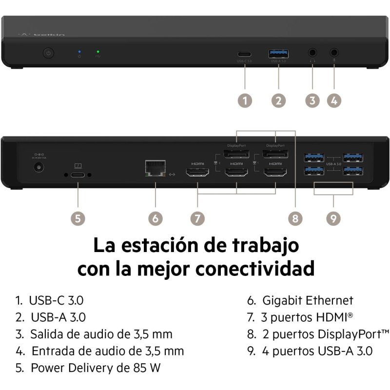 Thumbnail 3 de Belkin Connect base USB-C para 3 pantallas
