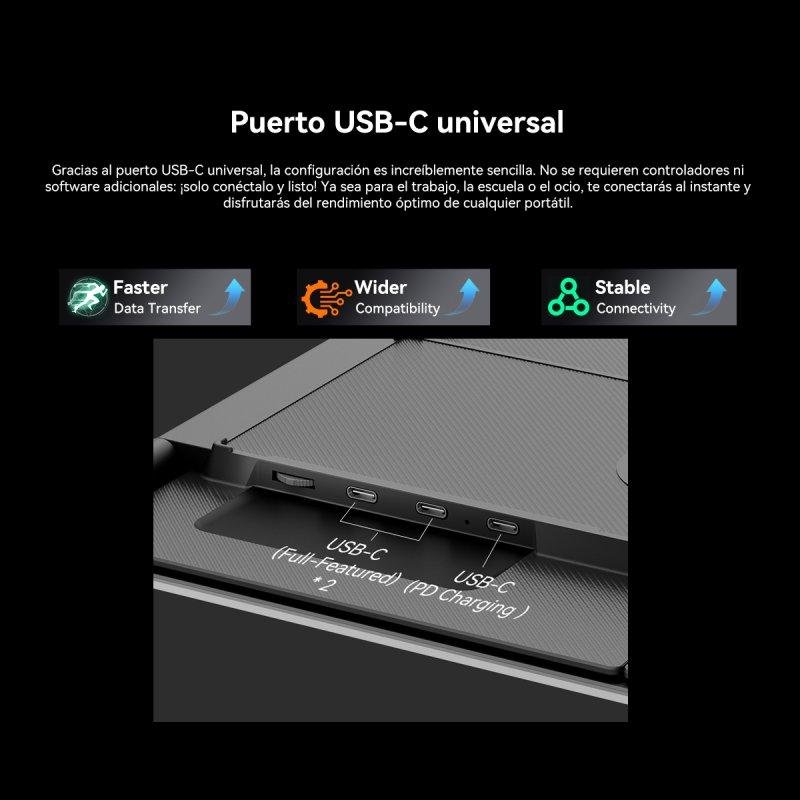 Thumbnail 3 de Monitor portátil Blackview de 15,3 pulgadas FullHD 60 Hz con funda y USB-C
