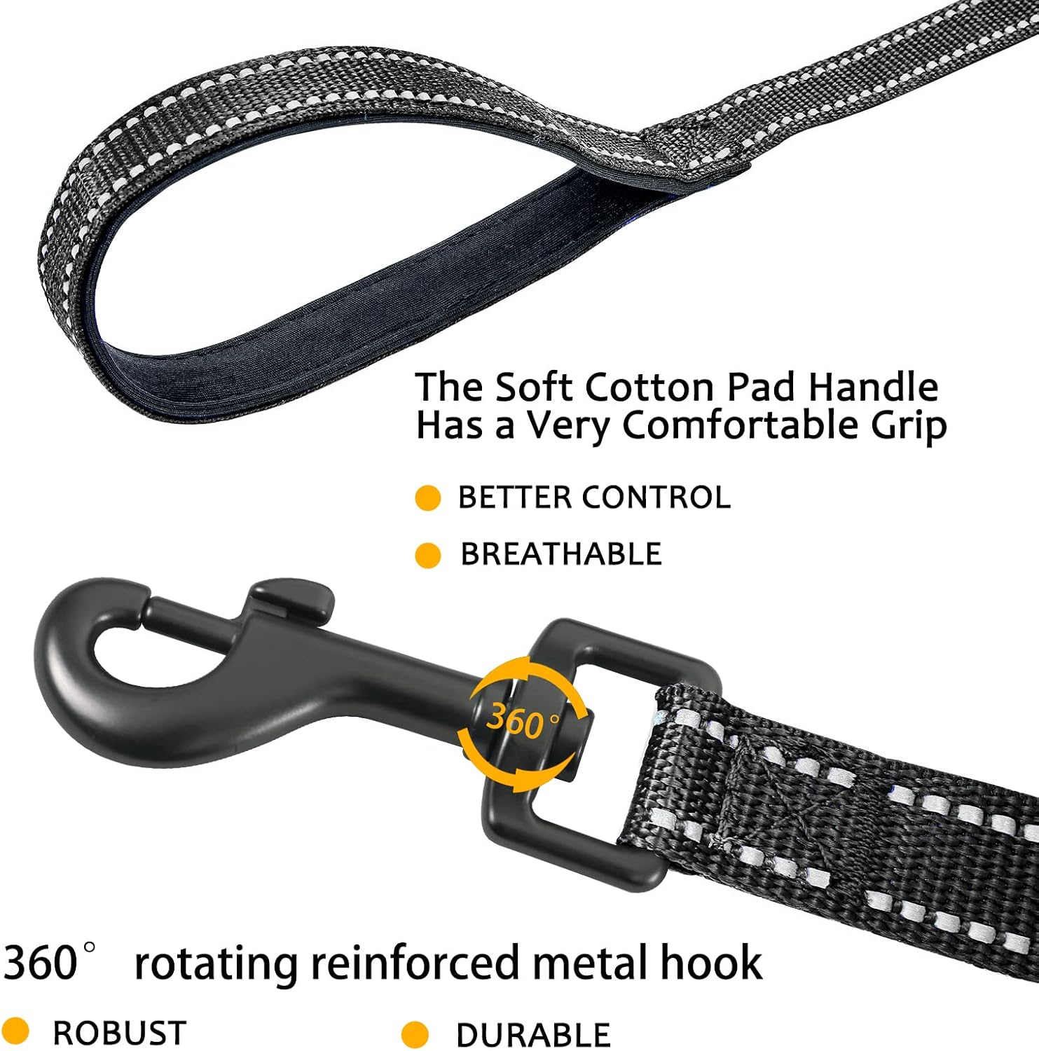 Detalle 2 de COMSLE Long Leads for Dog Training – extra long nylon training lead with handle and rotating buckle