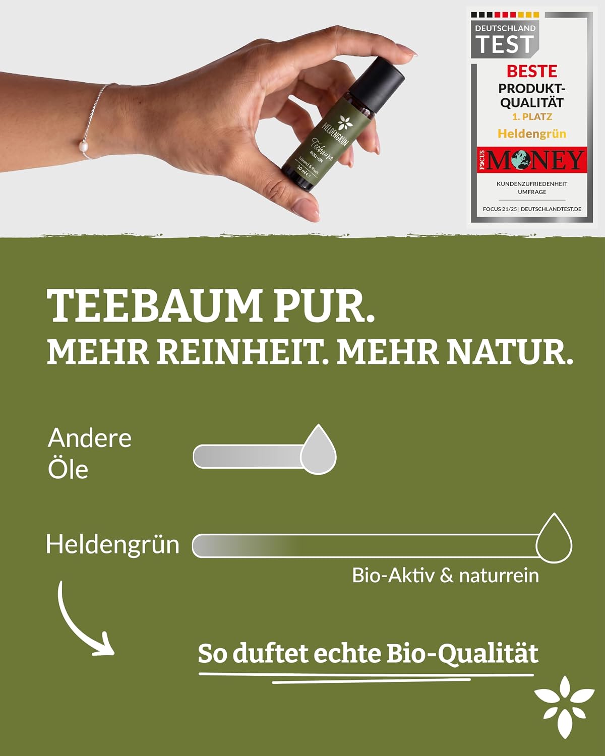 Detalle 2 de Heldengrün BIO Roll-On Teebaum 10 ml