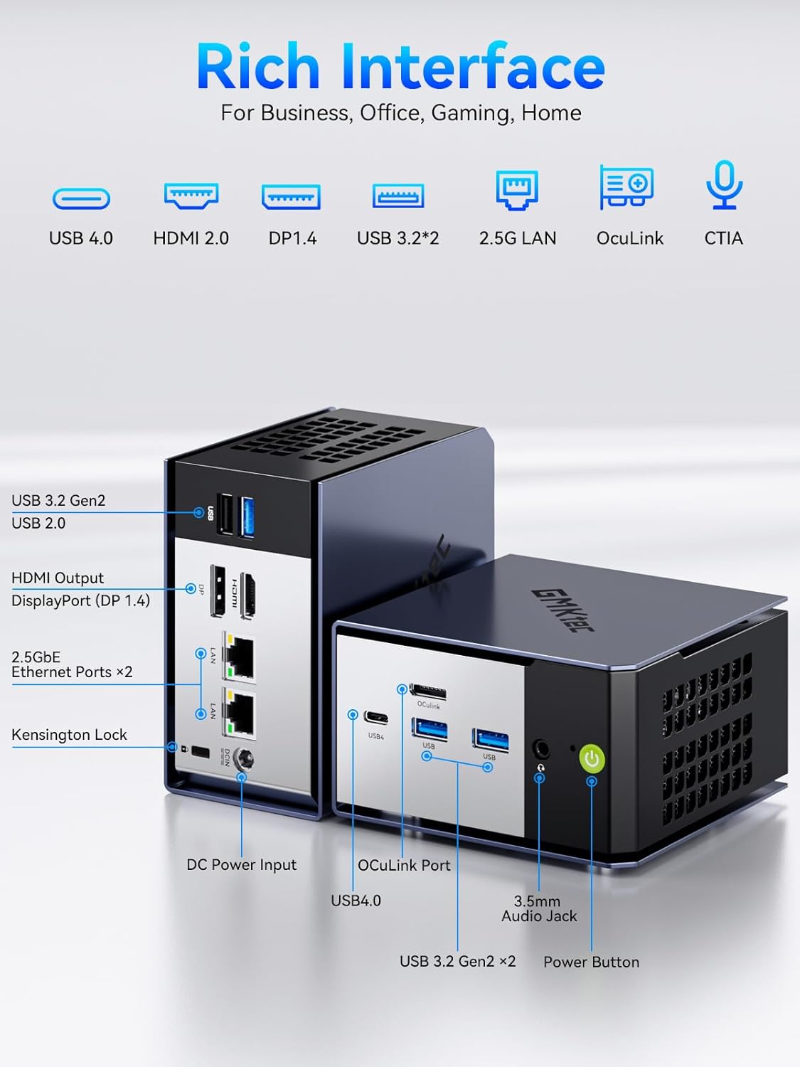 Thumbnail 5 de GMKtec K16 Mini PC Gaming Desktop: Ryzen 7 7735HS, 32GB RAM, 512GB SSD, Dual LAN