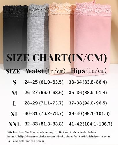 Detalle 2 de Sth Big Culotte Femme Coton avec Dentelle – Lot de 6, Confort et Élégance au Quotidien