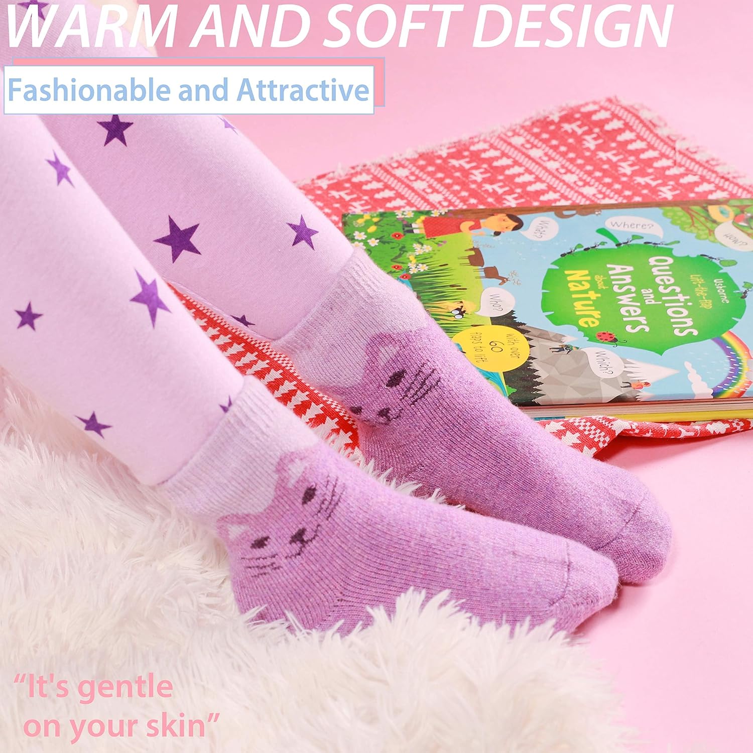 Thumbnail 3 de ANTSANG Kids Merino Wool Hiking Socks, 6-Pair Cushioned Crew Boot Socks