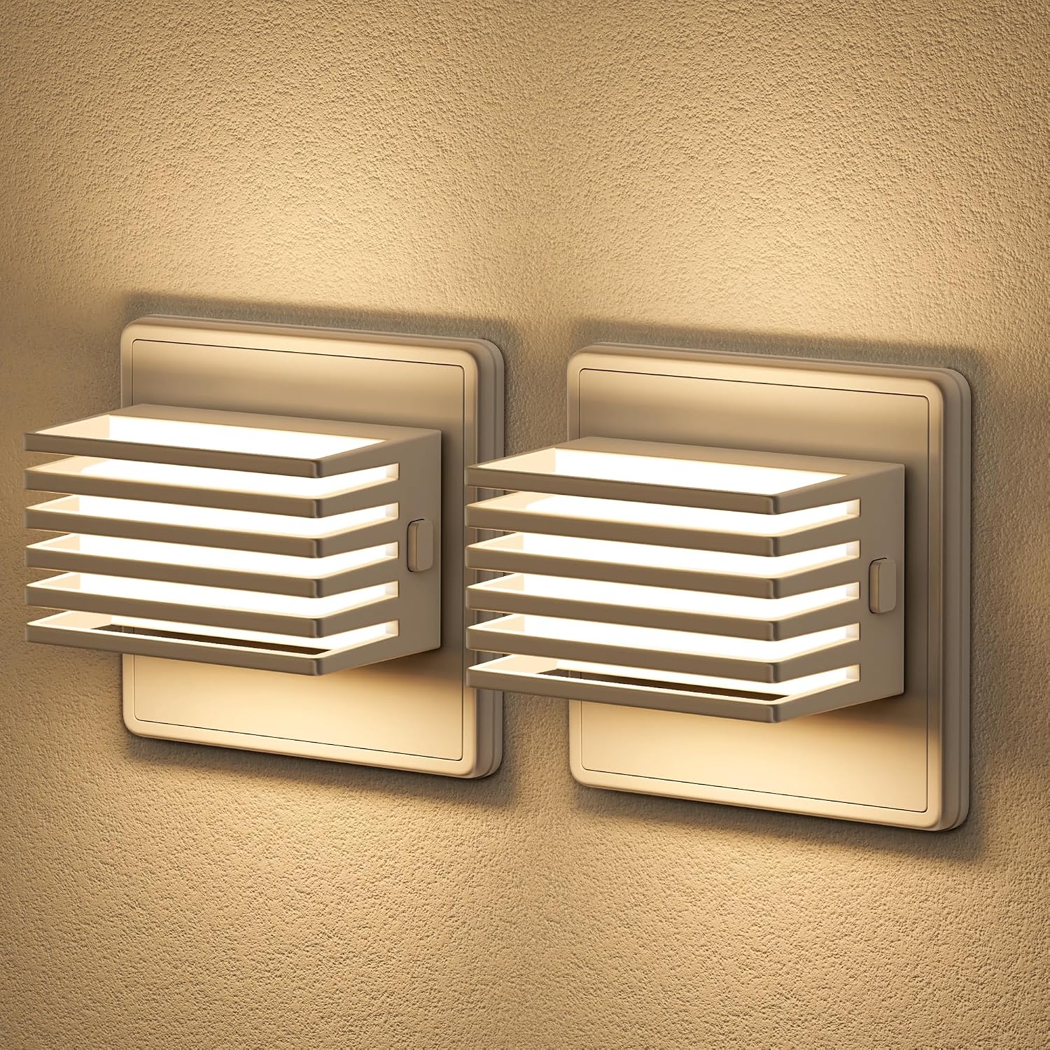 Detalle de Emeritpro Nachtlicht Steckdose mit Dämmerungssensor – 2er-Set dimmbares LED-Licht für Kinderzimmer (3000K Warmweiß)