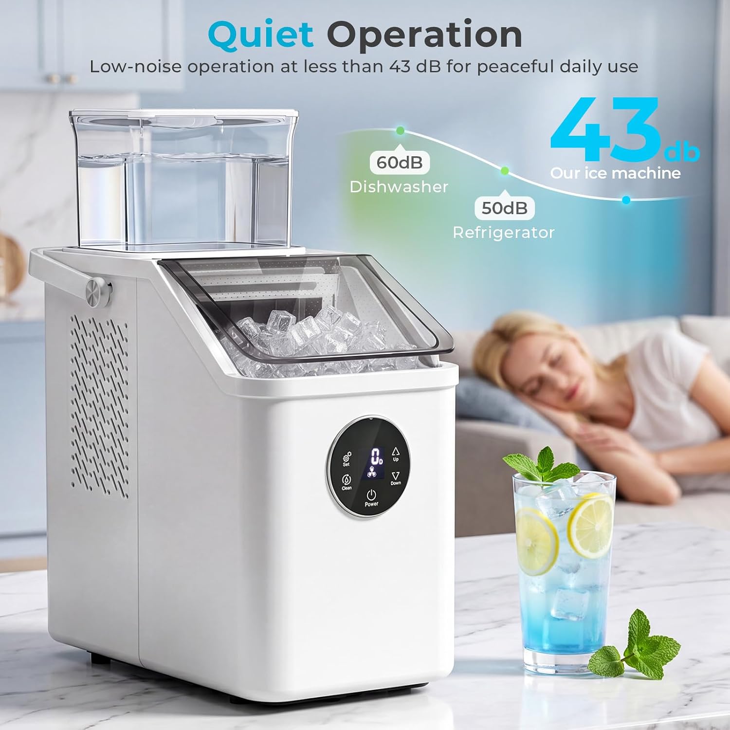Thumbnail 5 de Electactic HZB-12F Countertop Ice Maker, Adjustable Square Ice, 26 lb Daily Output