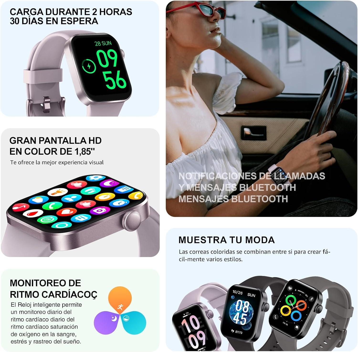 Thumbnail 3 de ASEEYIRJ Reloj Inteligente P2 1.85
