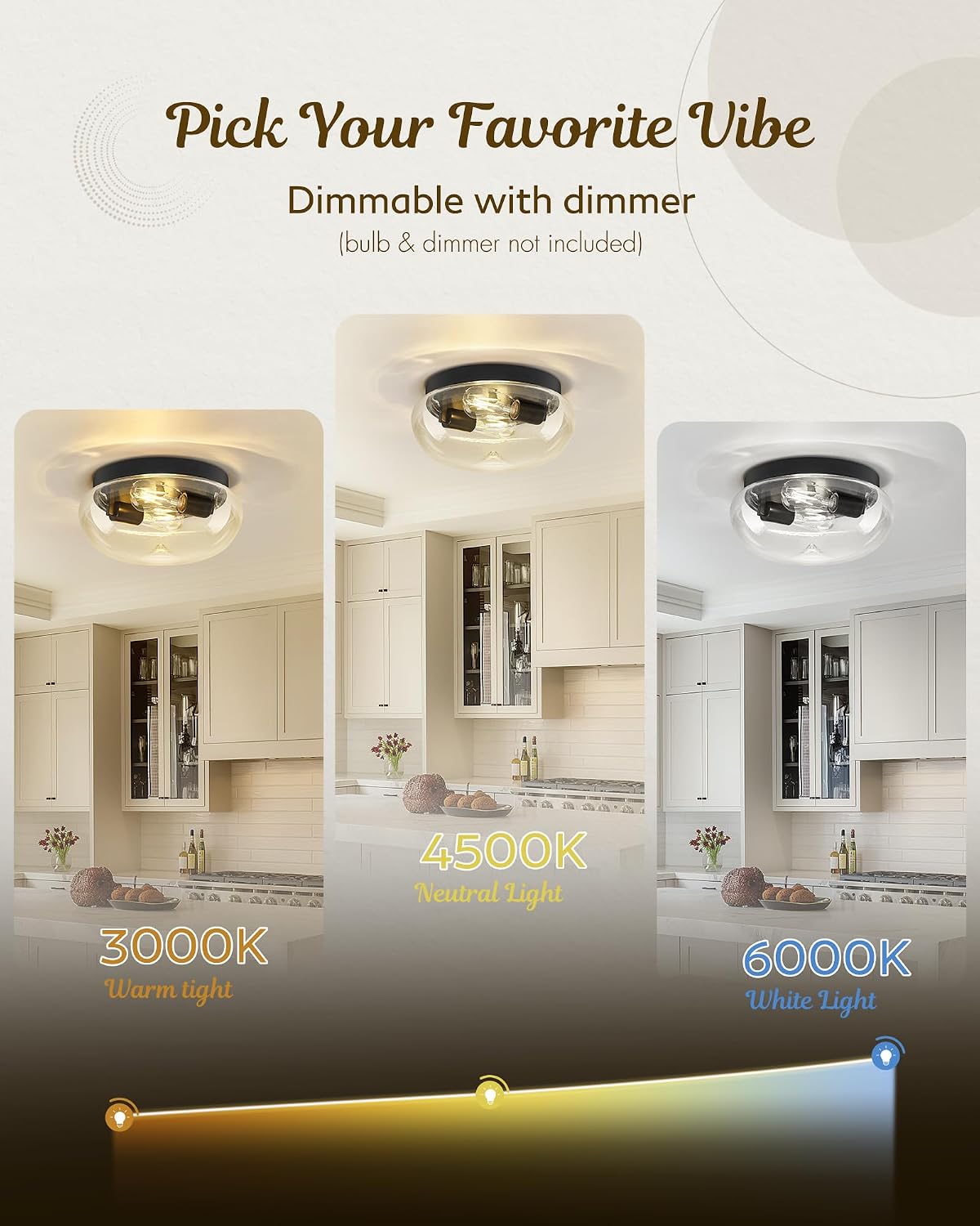 Detalle 1 de FEMILA Flush Mount Ceiling Light, 12-inch
