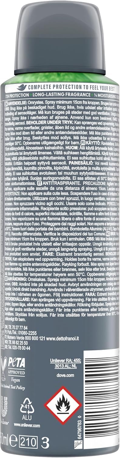 Detalle 2 de Dove Men+Care Extra Fresh 150 ml x6 Deodorante 72 Ore