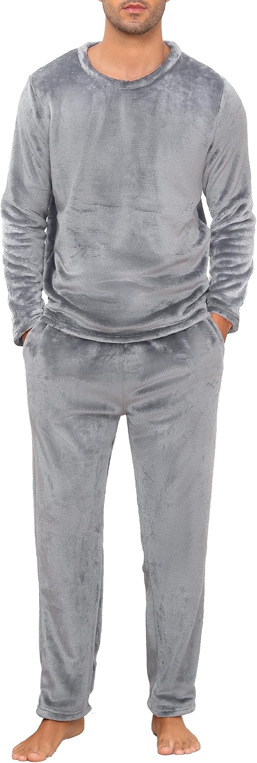 Thumbnail 6 de Lovasy men’s fleece pyjamas set (2-piece) with fluffy hoodie – warm winter loungewear