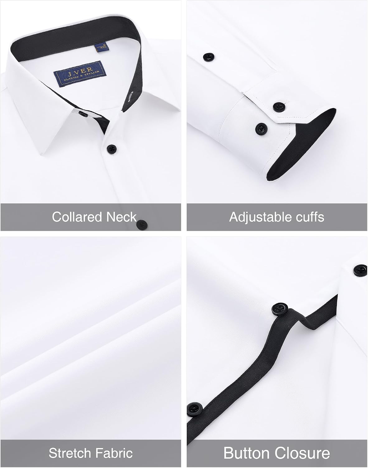 Detalle de J.VER Slim Fit Dress Shirt with stretch