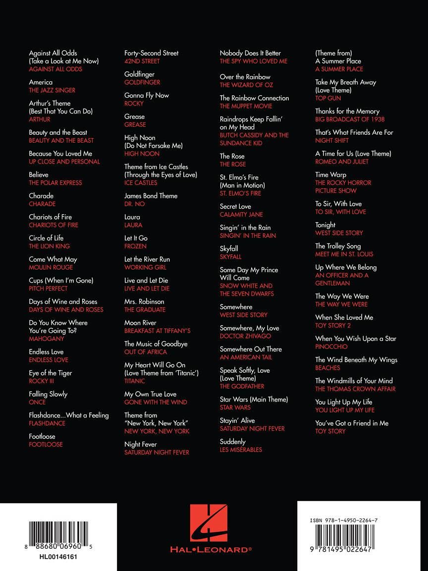 Detalle de Hal Leonard The Best Movie Soundtrack Songs Ever Piano/Vocal/Guitar Songbook, 70 Themes