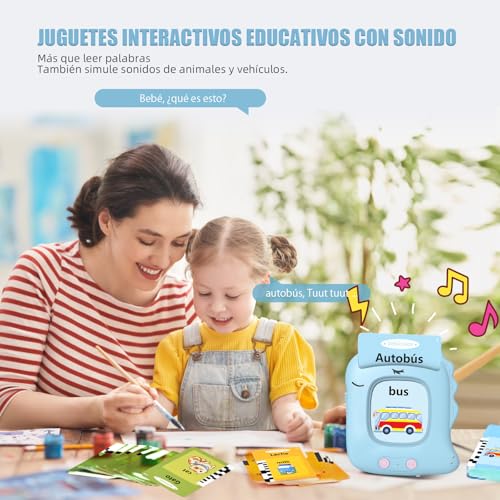 Thumbnail 5 de Tarjetas Flash Parlantes VISATOR: Juguetes Educativos Bilingües para Niños de 2+ Años