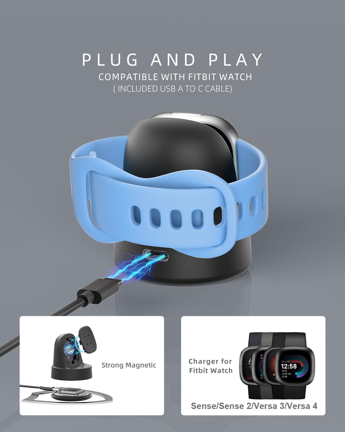 Thumbnail 3 de Vipcase Charger Dock for Fitbit Sense Magnetic stand