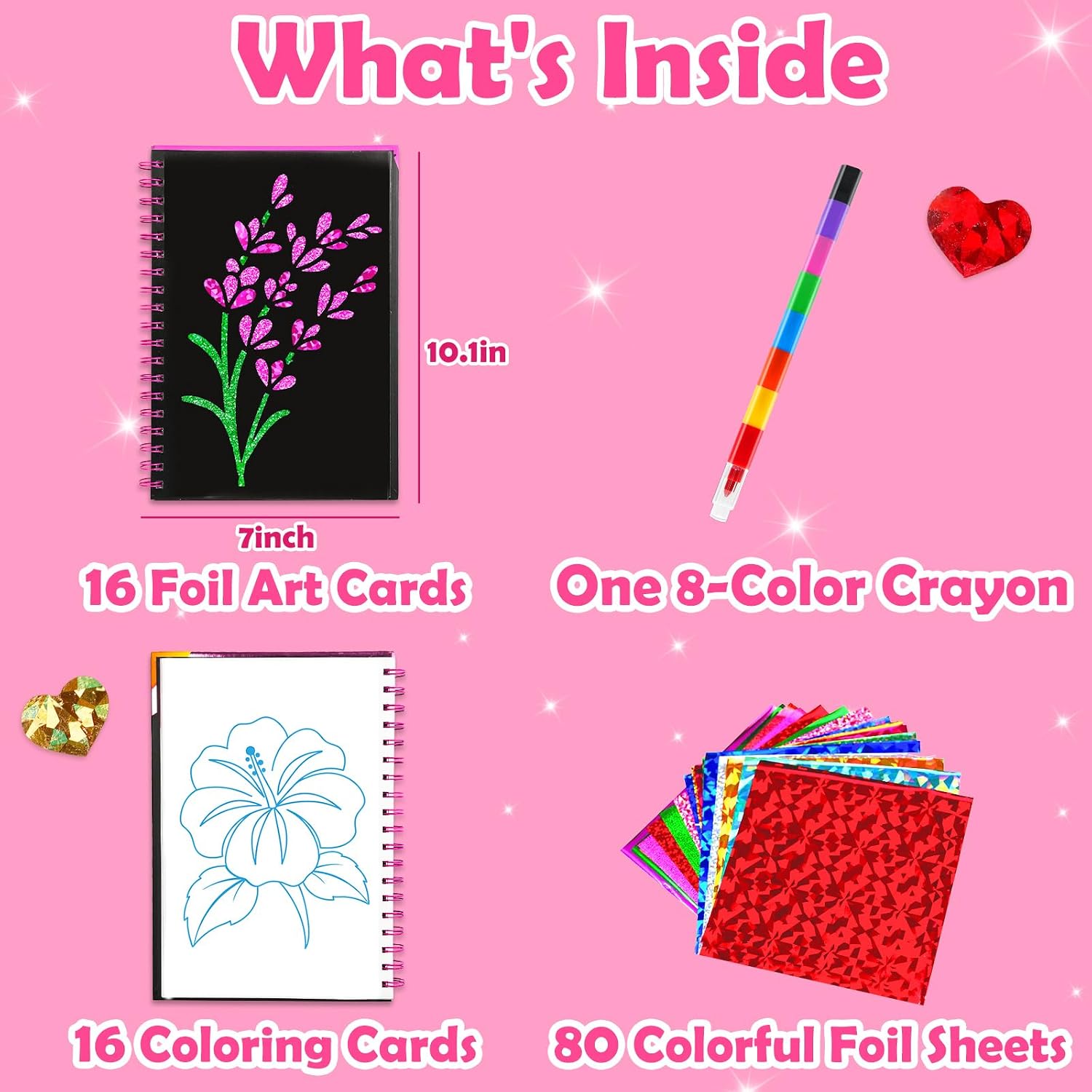 Detalle de LIKYMO Foil Art for Kids – Foil Craft Book Kit for Creative Play (Flowers)