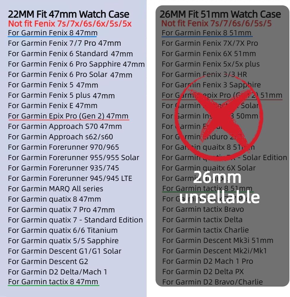 Detalle de EKINGEEK 22mm Quick Fit Strap (nylon) for Garmin Fenix/Epix/Forerunner and more (47mm)
