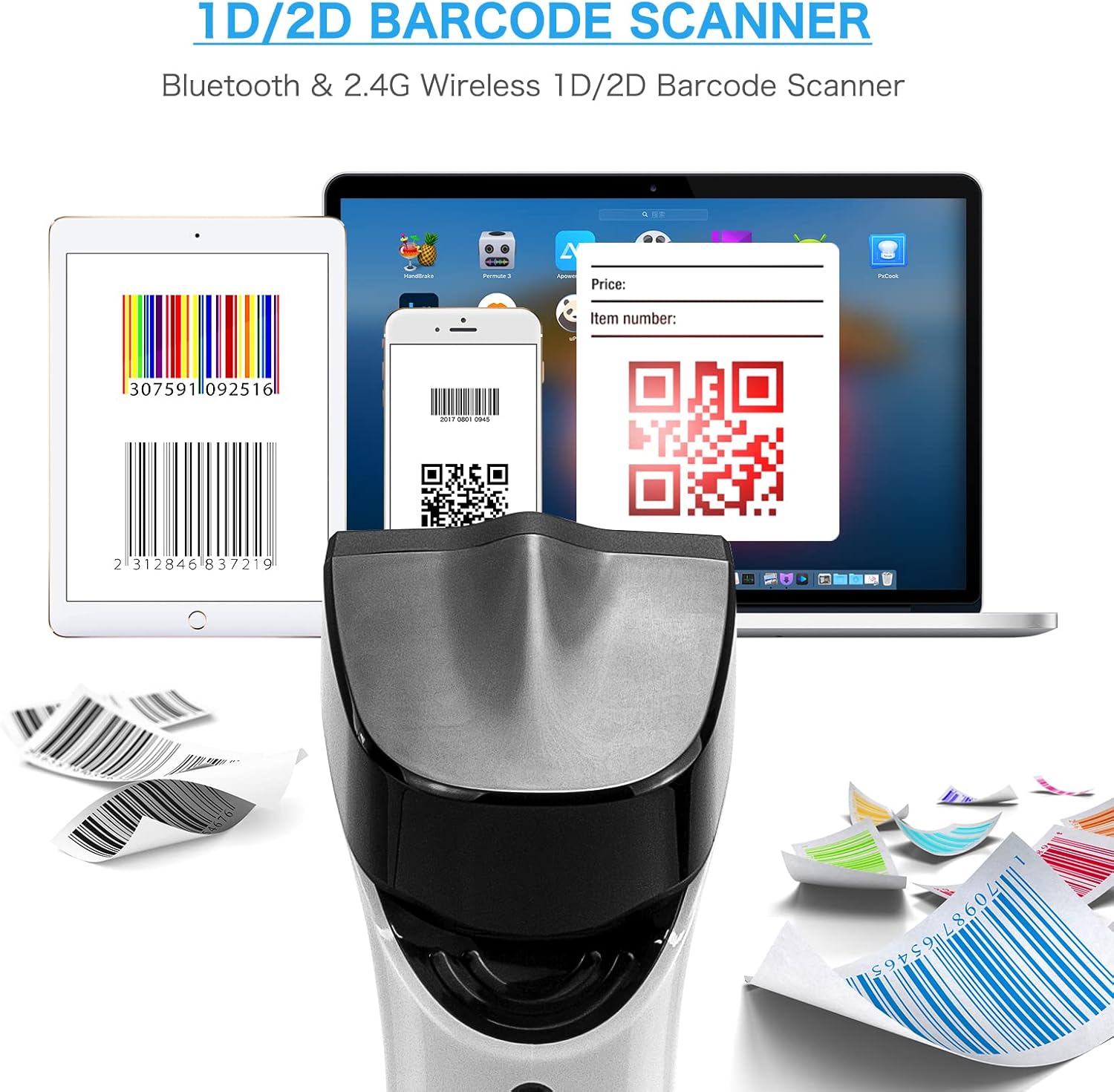 Detalle de NETUM DS7500-WH scanner codes 2D 40 h