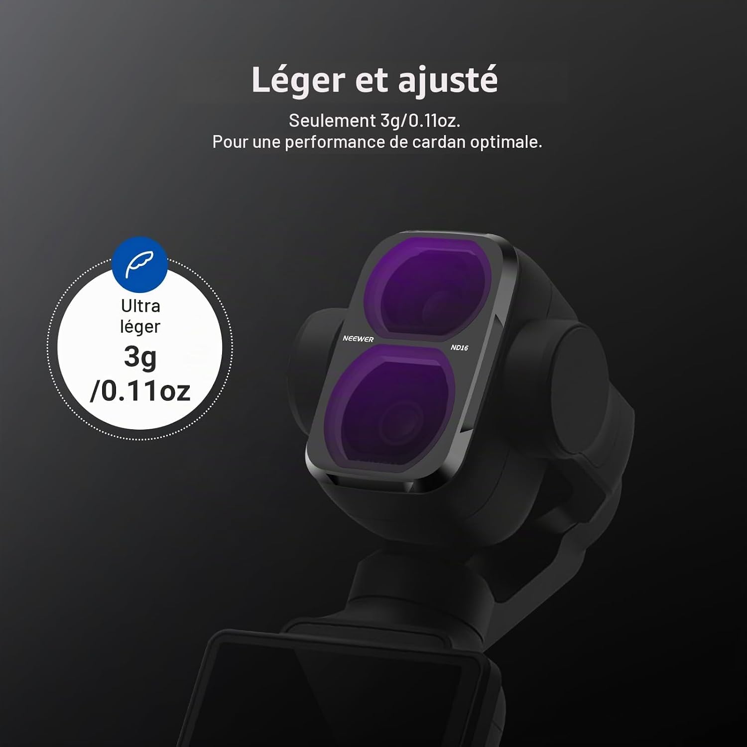 Thumbnail 5 de NEEWER ND-filterset voor DJI Osmo Pocket 4 met ND8, ND16, ND32 en ND64